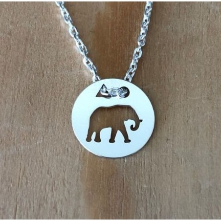Collier femme argent, créateur CabaneTchanque, Pendentif Eléphant