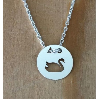 Collier femme argent, créateur CabaneTchanque, Pendentif Cygne