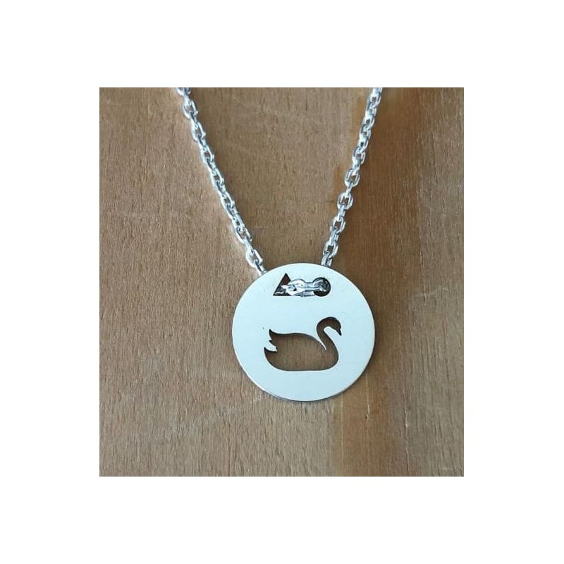 Collier femme argent, créateur CabaneTchanque, Pendentif Cygne