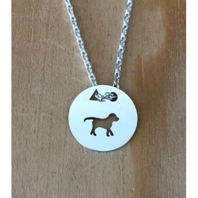 Collier femme argent, créateur CabaneTchanque, Pendentif Chiot