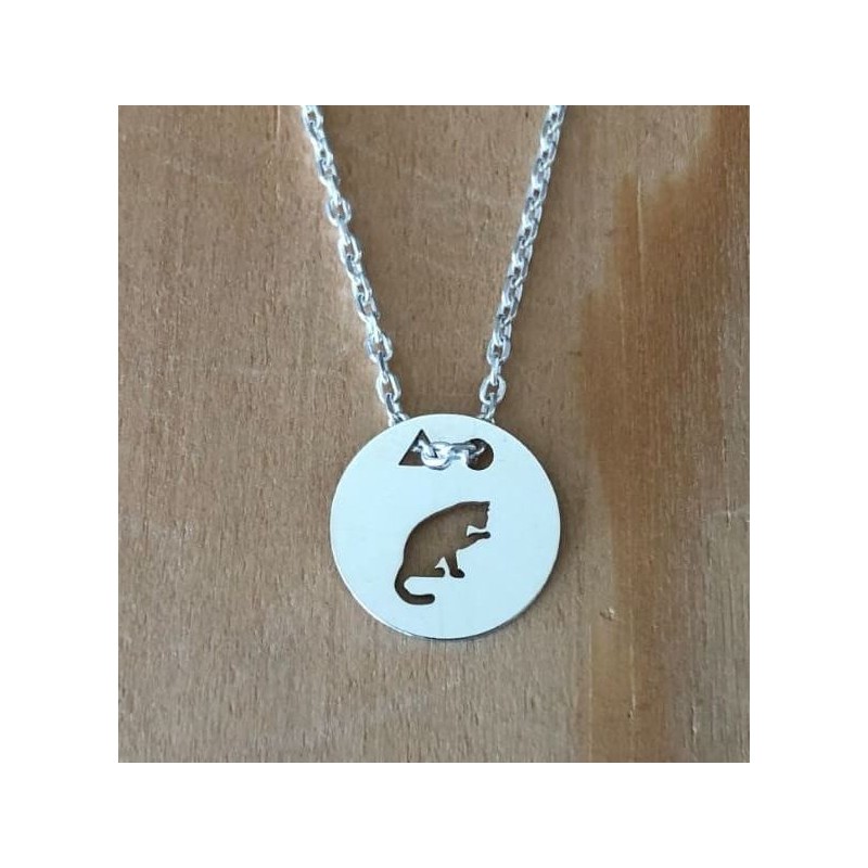 Collier femme argent, créateur CabaneTchanque, Pendentif Chat patte