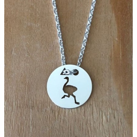 Collier femme argent, créateur CabaneTchanque, Pendentif Autruche Collier femme argent, créateur CabaneTchanque, Pendentif Autruche