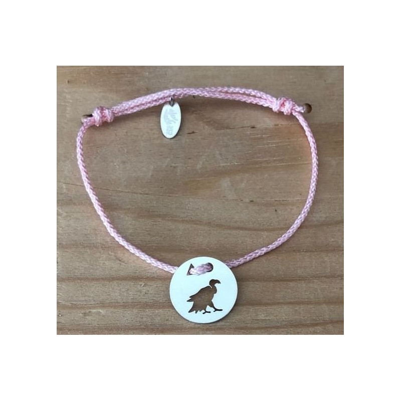 Bracelet femme argent, Token's Vautour, Cordon couleur au choix