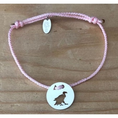 Bracelet femme argent, Token's Vautour, Cordon couleur au choix