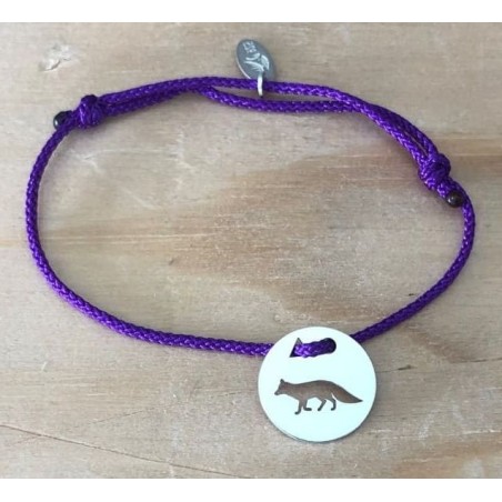 Bracelet femme argent, Token's Renard, Cordon couleur au choix