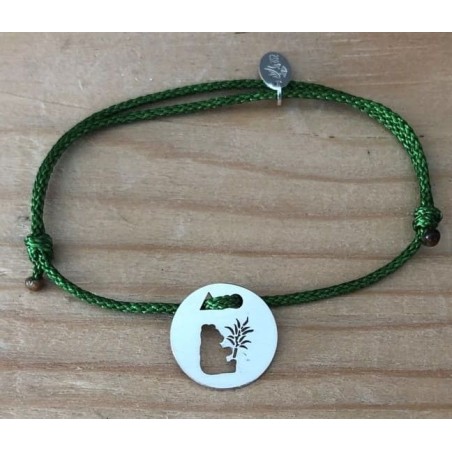 Bracelet femme argent, Token's Panda, Cordon couleur au choix
