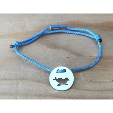 Bracelet femme argent, Token's Otarie, Cordon couleur au choix