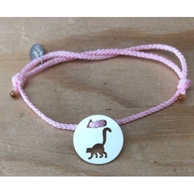 Bracelet femme argent, Token's Lémurien, Cordon couleur au choix