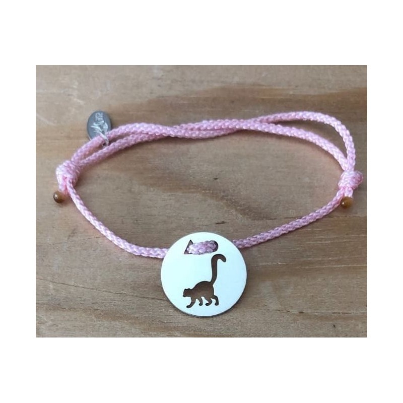Bracelet femme argent, Token's Lémurien, Cordon couleur au choix