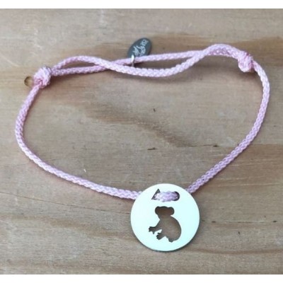 Bracelet femme argent, Token's Koala, Cordon couleur au choix