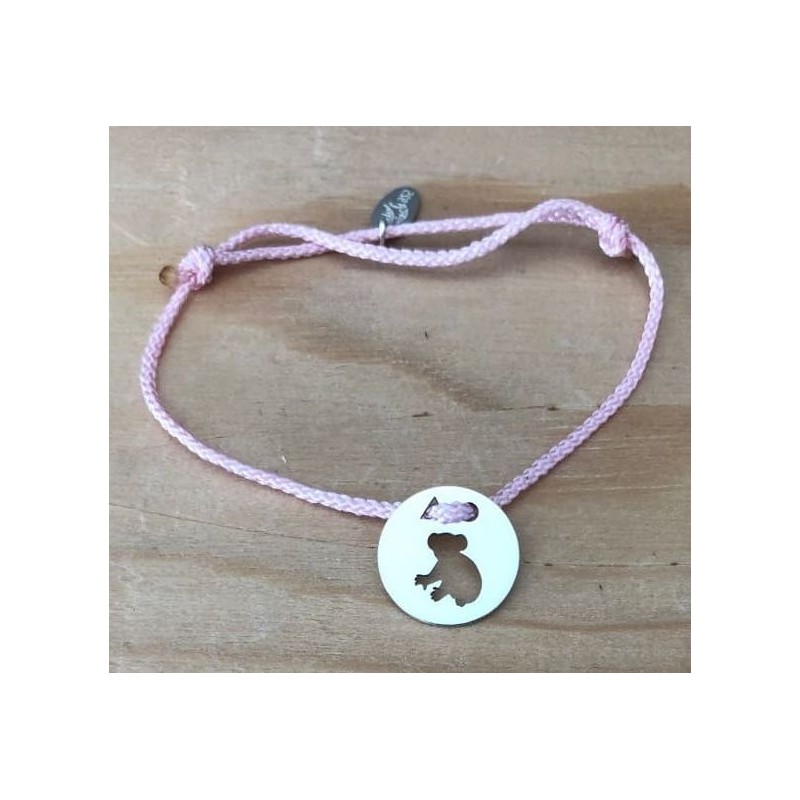 Bracelet femme argent, Token's Koala, Cordon couleur au choix