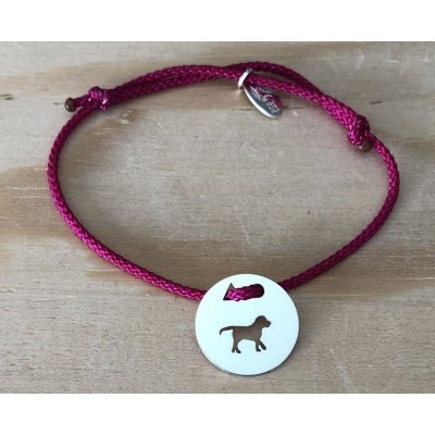 Bracelet femme argent, Token's Chiot, Cordon couleur au choix