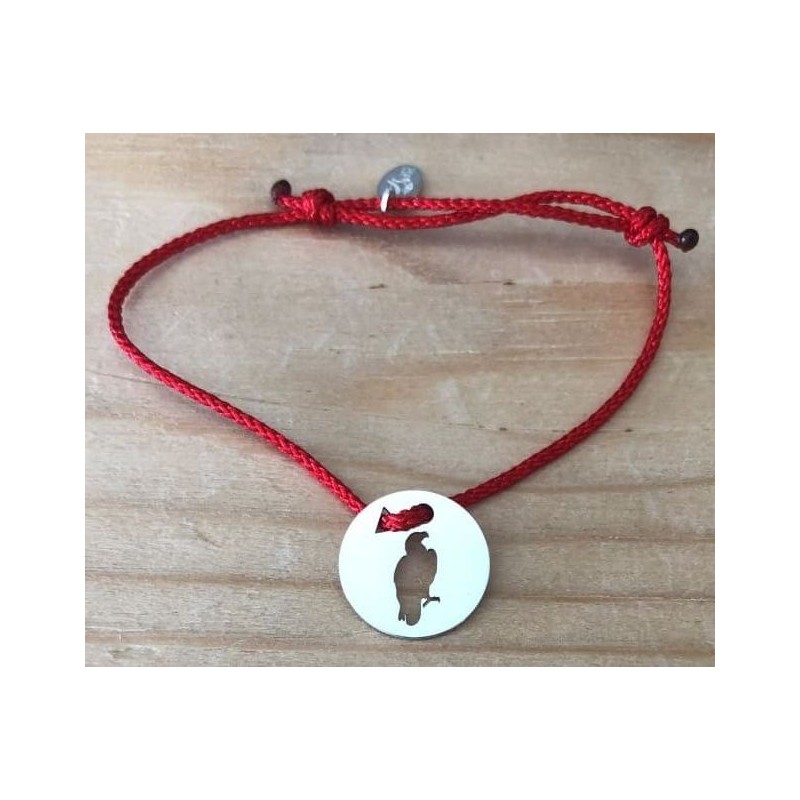 Bracelet femme argent, Token's Aigle, Cordon couleur au choix