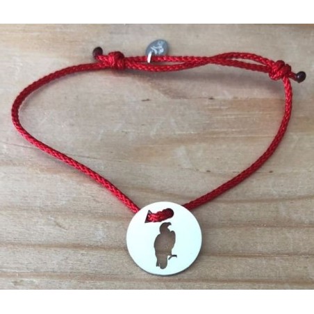 Bracelet femme argent, Token's Aigle, Cordon couleur au choix