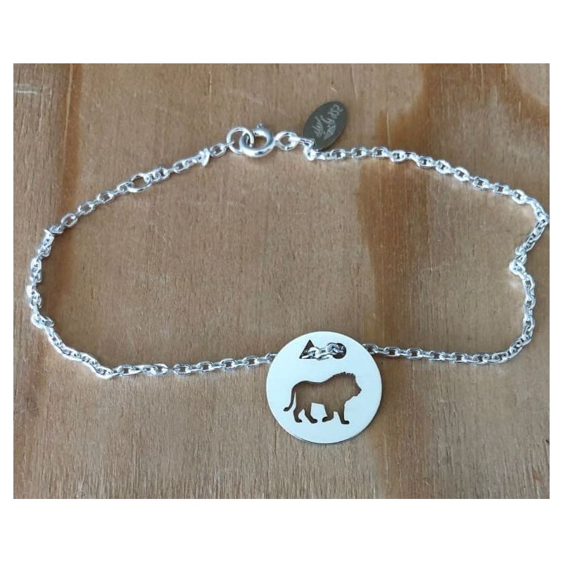 Bracelet femme argent, créateur CabaneTchanque, Token's Lion