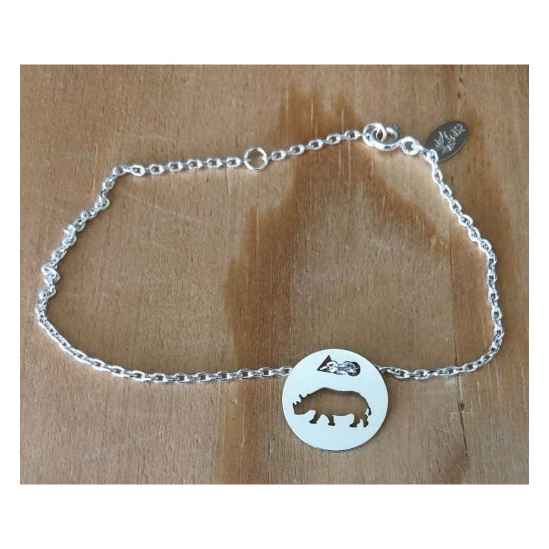 Bracelet femme argent, créateur CabaneTchanque, Token's Hippopotame