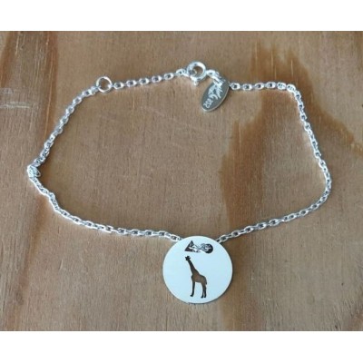 Bracelet femme argent, créateur CabaneTchanque, Token's Girafe