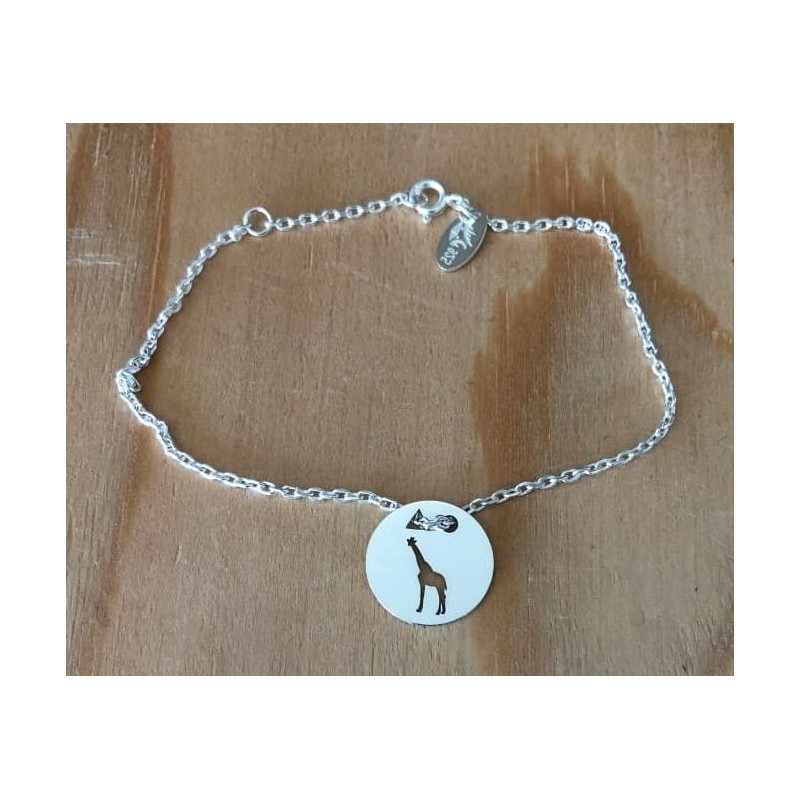 Bracelet femme argent, créateur CabaneTchanque, Token's Girafe