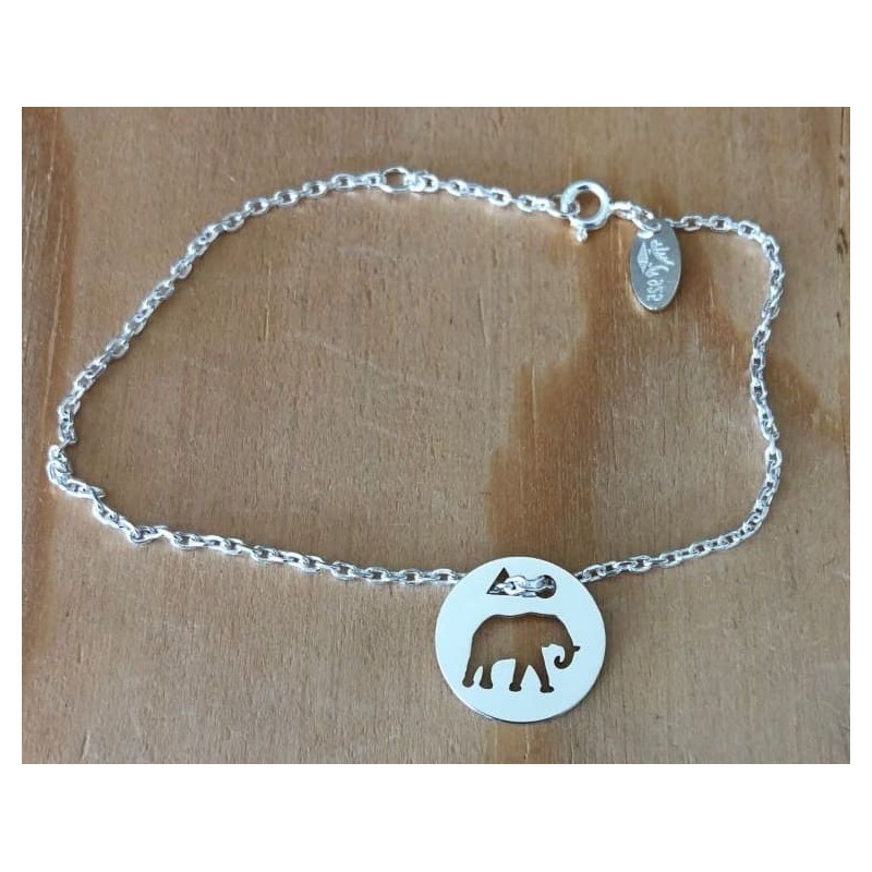 Bracelet femme argent, créateur CabaneTchanque, Token's Eléphant