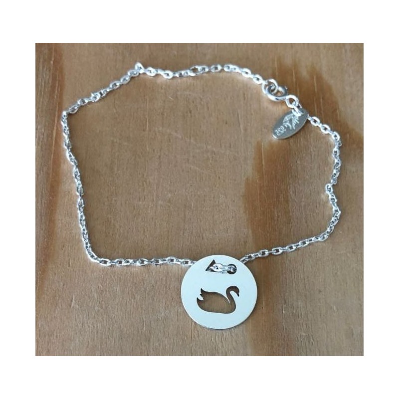 Bracelet femme argent, créateur CabaneTchanque, Token's Cygne