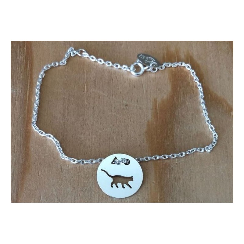 Bracelet femme argent, créateur CabaneTchanque, Token's Chat debout