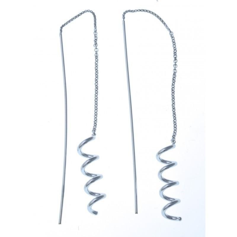boucle d'oreille spirale pendante en argent 925 /1000 pour femme, Raïna boucle d'oreille spirale pendante en argent 925 /1000 pour femme, Raïna