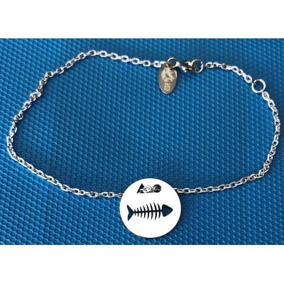 Bracelet femme argent, créateur CabaneTchanque, Token's Arrete de poisson