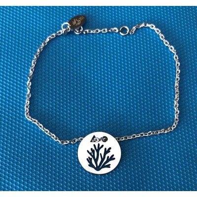 Bracelet femme argent, créateur CabaneTchanque, Token's Corail