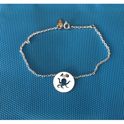 Bracelet femme argent, créateur CabaneTchanque, Token's Poulpe