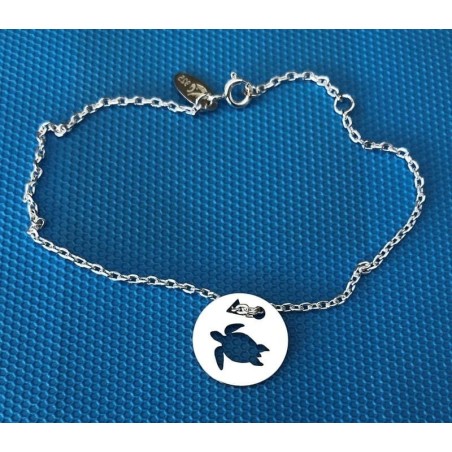 Bracelet femme argent, créateur CabaneTchanque, Token's Tortue