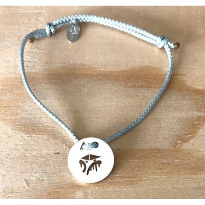 Bracelet femme argent, Token's Cabane, Cordon couleur au choix