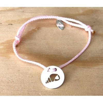 Bracelet femme argent, Token's Coquillage, Cordon couleur au choix