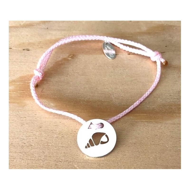 Bracelet femme argent, Token's Coquillage, Cordon couleur au choix