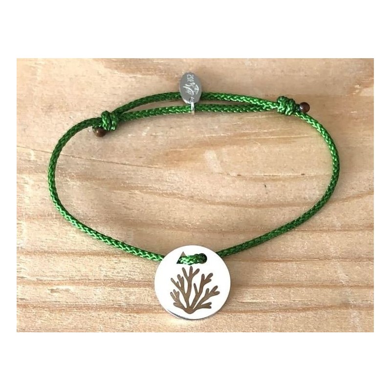 Bracelet femme argent, Token's Corail, Cordon couleur au choix
