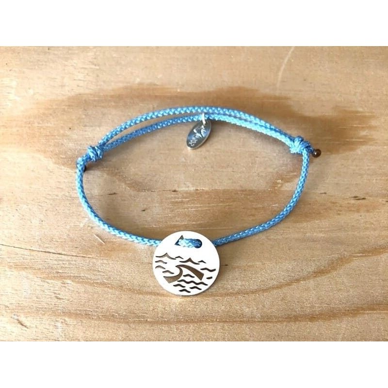Bracelet femme argent, Token's Vague, Cordon couleur au choix