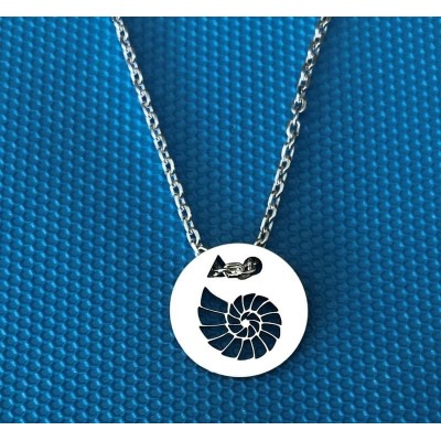 Collier femme argent, créateur CabaneTchanque, Pendentif Ammonite