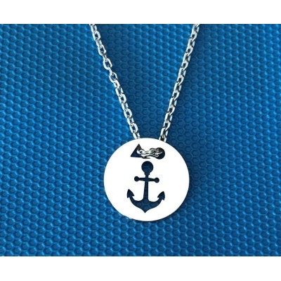 Collier femme argent, créateur CabaneTchanque, Pendentif Ancre