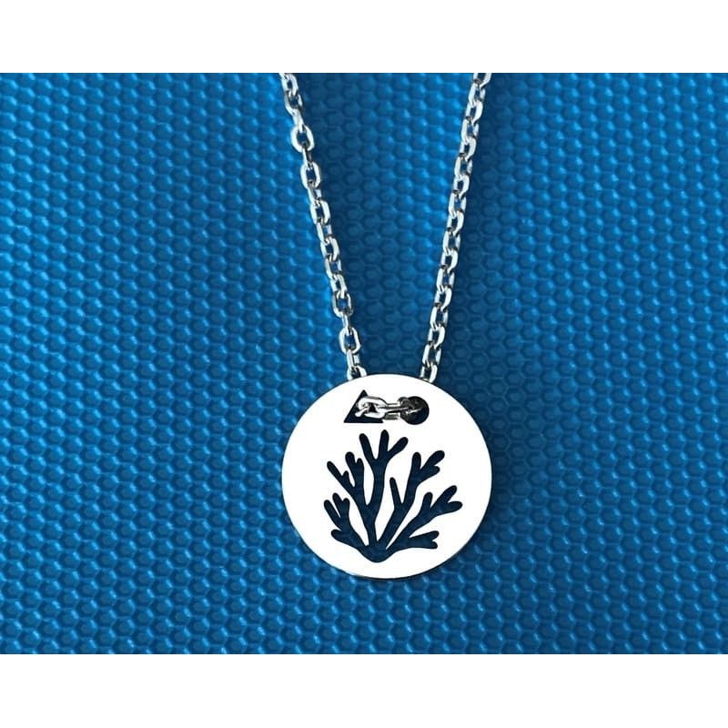 Collier femme argent, créateur CabaneTchanque, Pendentif Corail