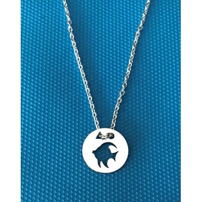 Collier femme argent, créateur CabaneTchanque, Pendentif Poisson