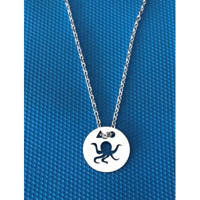 Collier femme argent, créateur CabaneTchanque, Pendentif Poulpe