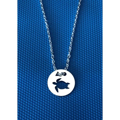 Collier femme argent, créateur CabaneTchanque, Pendentif Tortue