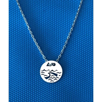 Collier femme argent, créateur CabaneTchanque, Pendentif Vague