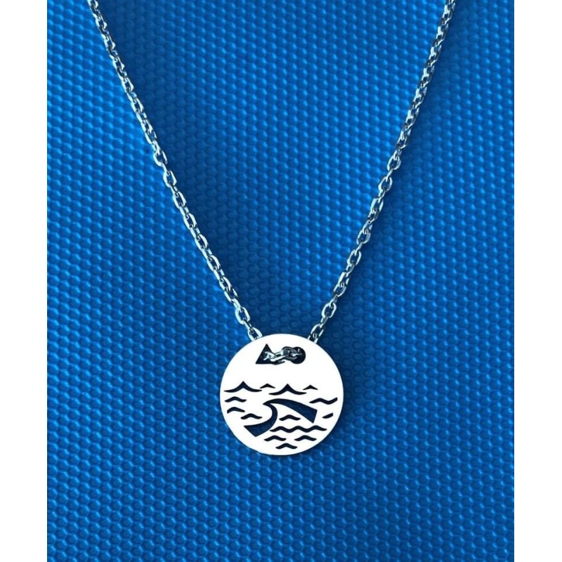 Collier femme argent, créateur CabaneTchanque, Pendentif Vague