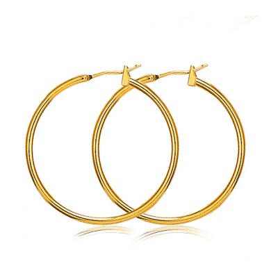 Créoles femme en plaqué or jaune 30 mm - Lyn&Or Bijoux