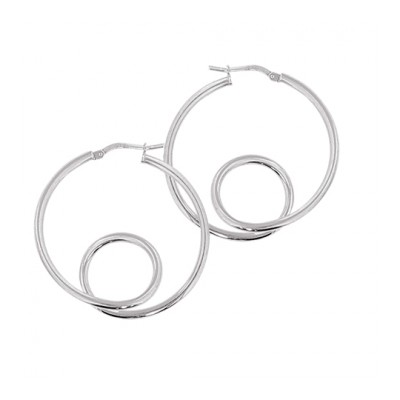 Créoles femme argent 925, fil bouclé 30 mm - Cinéma