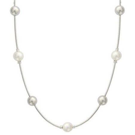 Collier de perles pour femme, Argent et blanc - Lyn&Or Bijoux