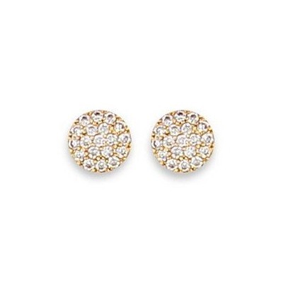 Boucles d'oreilles brillantes femme, plaqué or & zircon - Bijouterie Lyn&Or