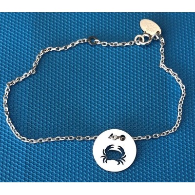 Bracelet femme argent, créateur CabaneTchanque, Token's Crabe