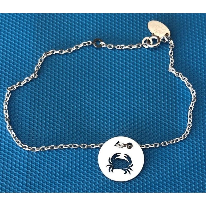 Bracelet femme argent, créateur CabaneTchanque, Token's Crabe