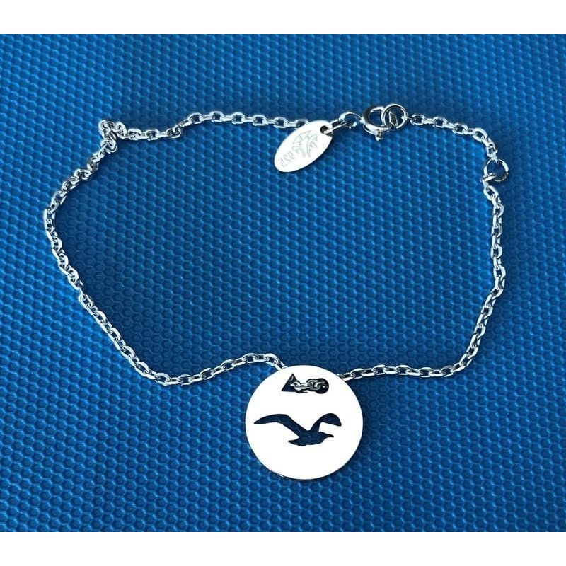 Bracelet femme argent, créateur CabaneTchanque, Token's Mouette en vol